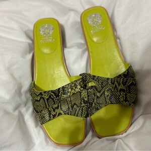 Vince Camuto Lime Snake Print Sandals